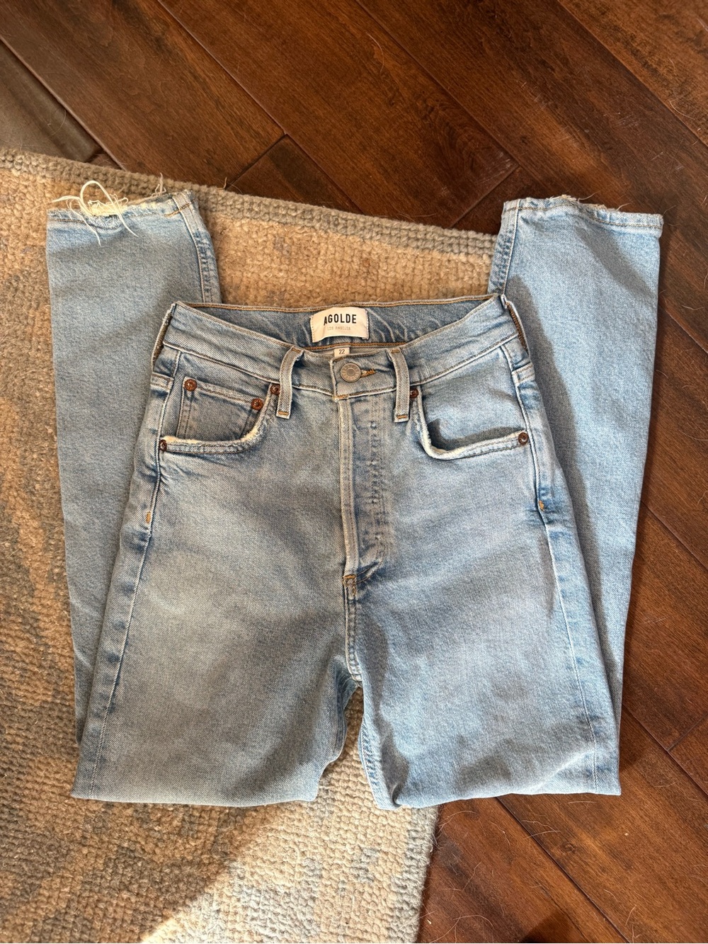AGOLDE Light Blue High-Rise Straight Jeans